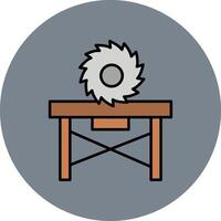 Circular Saw Line Filled multicolour Circle Icon vector