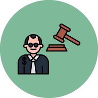 Judge Giving Order Line Filled multicolour Circle Icon vector