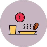 Iftar Line Filled multicolour Circle Icon vector