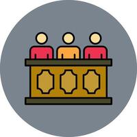Panel of judges Line Filled multicolour Circle Icon vector