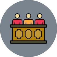 Panel of judges Line Filled multicolour Circle Icon vector