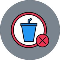 No Drinks Line Filled multicolour Circle Icon vector