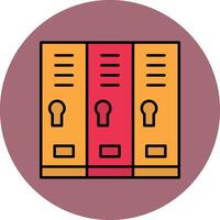 Locker Room Line Filled multicolour Circle Icon vector