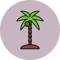Coconut Tree Line Filled multicolour Circle Icon vector