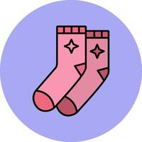 Socks Line Filled multicolour Circle Icon vector