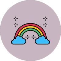 Rainbow Line Filled multicolour Circle Icon vector