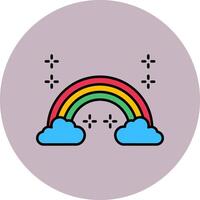 Rainbow Line Filled multicolour Circle Icon vector