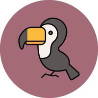 Toucan Line Filled multicolour Circle Icon vector