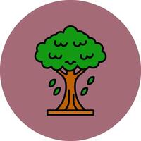 Tree Line Filled multicolour Circle Icon vector