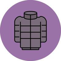 Puffer Coat Line Filled multicolour Circle Icon vector