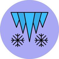 Icicle Line Filled multicolour Circle Icon vector