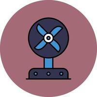 Fan Line Filled multicolour Circle Icon vector