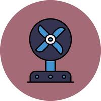 Fan Line Filled multicolour Circle Icon vector