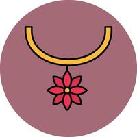 Flower Necklace Line Filled multicolour Circle Icon vector