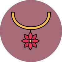 Flower Necklace Line Filled multicolour Circle Icon vector