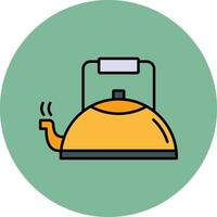 Kettle Line Filled multicolour Circle Icon vector