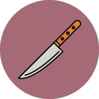 cuchillo línea lleno multicolor circulo icono vector