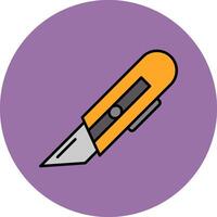 Utility Knife Line Filled multicolour Circle Icon vector