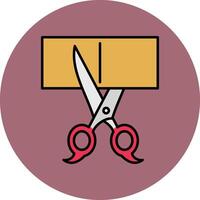 Scissors Line Filled multicolour Circle Icon vector