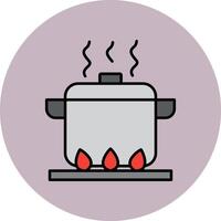 Boiling Line Filled multicolour Circle Icon vector