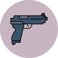 Gun Line Filled multicolour Circle Icon vector