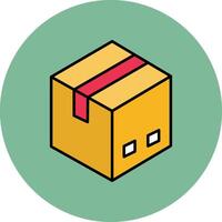 Delivery Box Line Filled multicolour Circle Icon vector