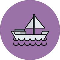 Dinghy Line Filled multicolour Circle Icon vector