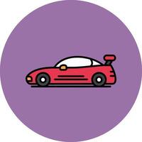 Sports Car Line Filled multicolour Circle Icon vector