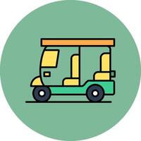 Rickshaw Line Filled multicolour Circle Icon vector
