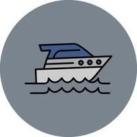 Speed Boat Line Filled multicolour Circle Icon vector