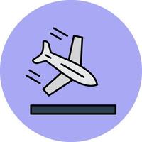 Plane Line Filled multicolour Circle Icon vector