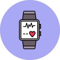 Smart Watch Line Filled multicolour Circle Icon vector