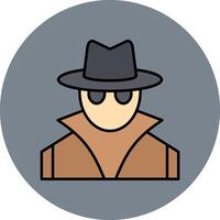 Spy Line Filled multicolour Circle Icon vector