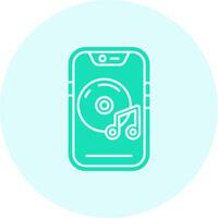 Music player Solid duo tune Icon vector