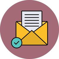 Open Email Line Filled multicolour Circle Icon vector
