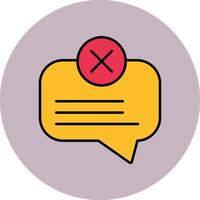 No Message Line Filled multicolour Circle Icon vector