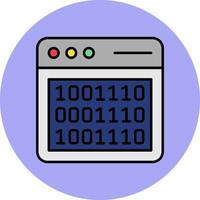 Binary Code Line Filled multicolour Circle Icon vector