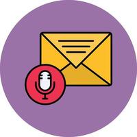 Audio Message Line Filled multicolour Circle Icon vector