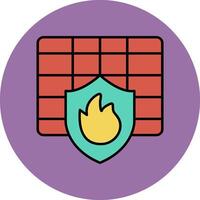 Firewall Line Filled multicolour Circle Icon vector