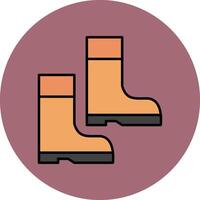 Farmer Shoes Line Filled multicolour Circle Icon vector