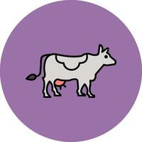 Cow Line Filled multicolour Circle Icon vector