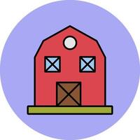 Barn Line Filled multicolour Circle Icon vector