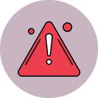 Warning Line Filled multicolour Circle Icon vector