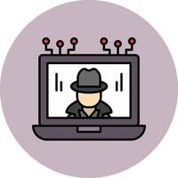 Fraud Line Filled multicolour Circle Icon vector