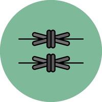 Barbed Wire Line Filled multicolour Circle Icon vector