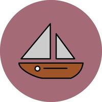 Dinghy Line Filled multicolour Circle Icon vector