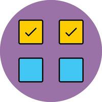 Check Box Line Filled multicolour Circle Icon vector