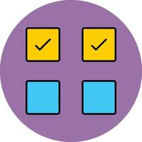 Check Box Line Filled multicolour Circle Icon vector