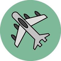 Jet Plane Line Filled multicolour Circle Icon vector