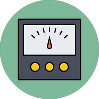 Voltage Indicator Line Filled multicolour Circle Icon vector